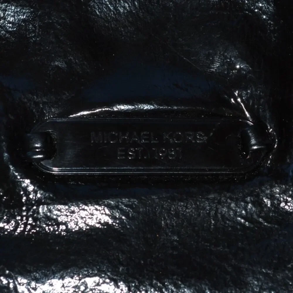 Michael Kors Hobo Small Handbag Purse Black Latex Goth